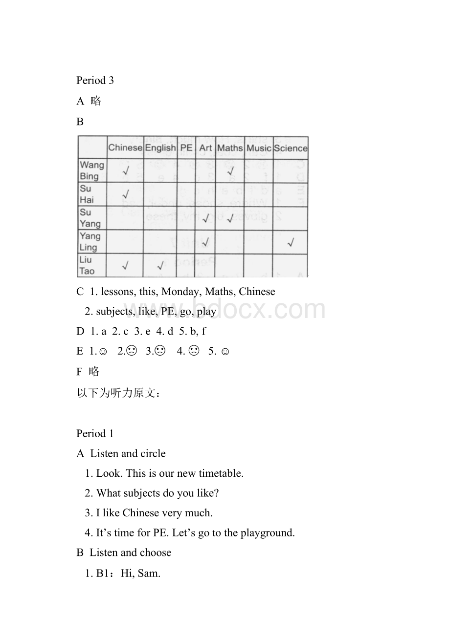 苏教版英语四下课课练答案.docx_第2页