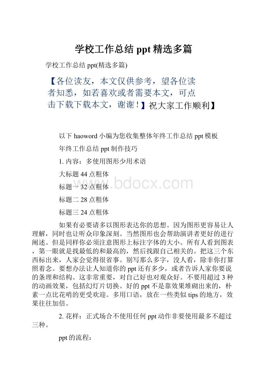 学校工作总结ppt精选多篇.docx