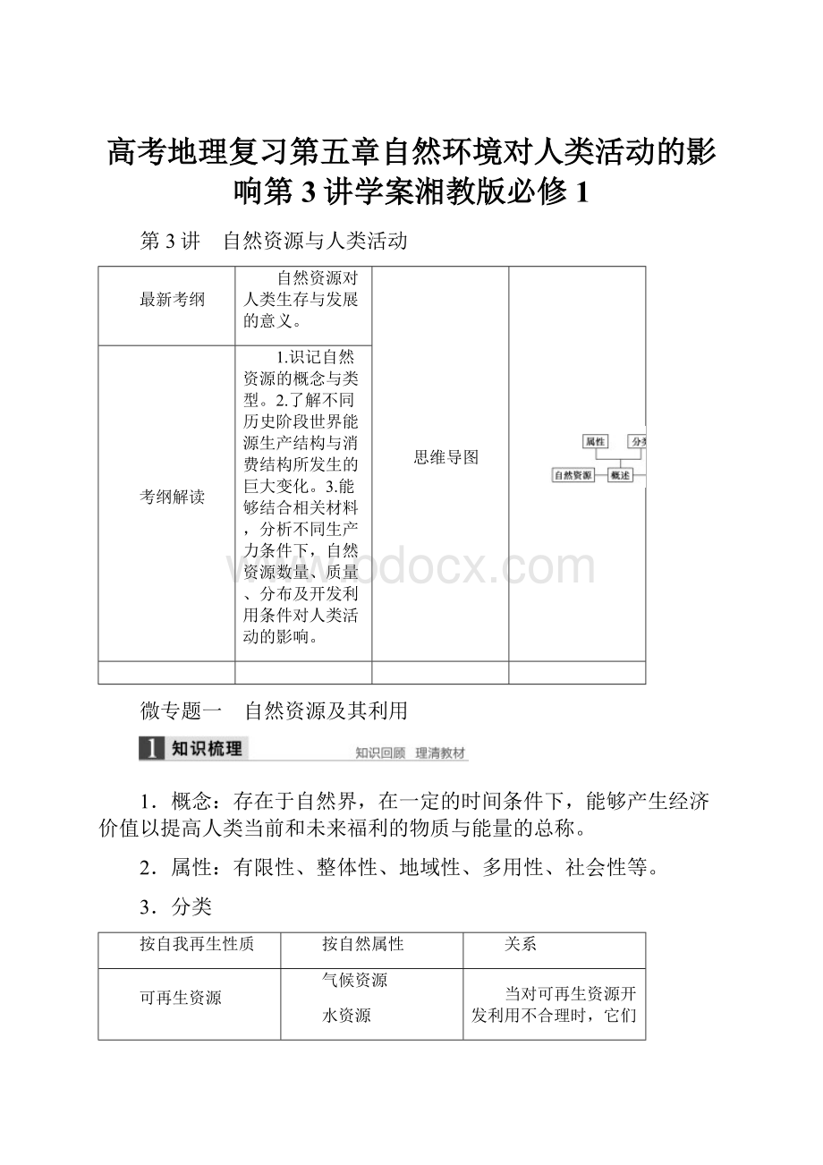 高考地理复习第五章自然环境对人类活动的影响第3讲学案湘教版必修1.docx