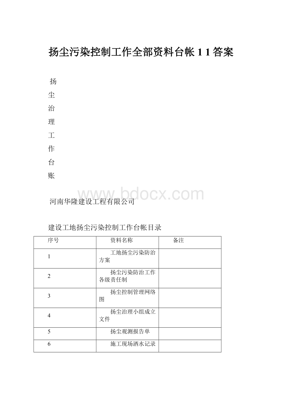 扬尘污染控制工作全部资料台帐1 1答案.docx