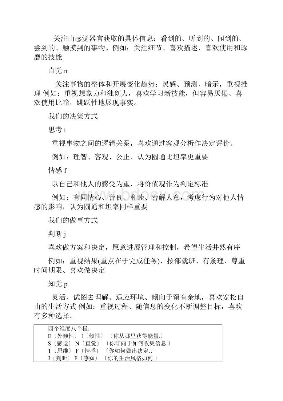 MBTI的人格类型分为四个维度.docx_第2页