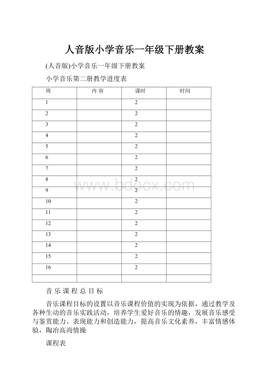 人音版小学音乐一年级下册教案.docx