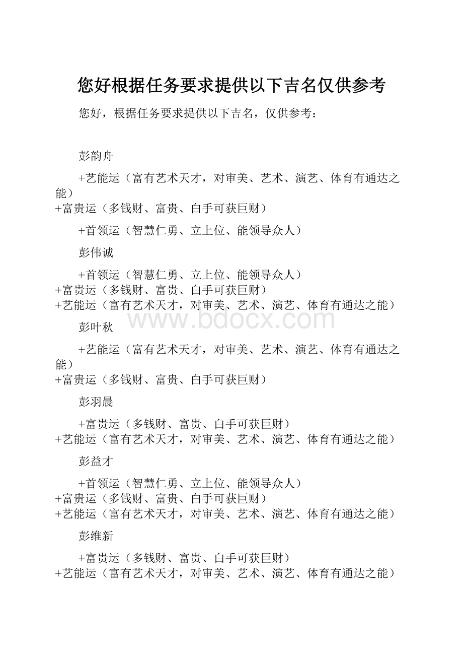 您好根据任务要求提供以下吉名仅供参考.docx