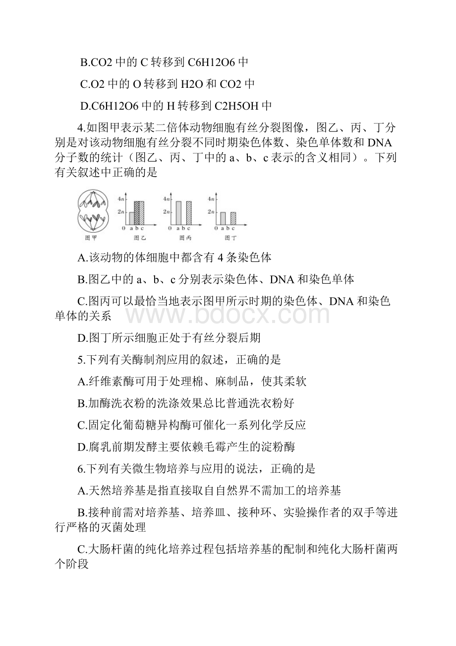 江苏省徐州市届高三考前模拟检测生物.docx_第2页