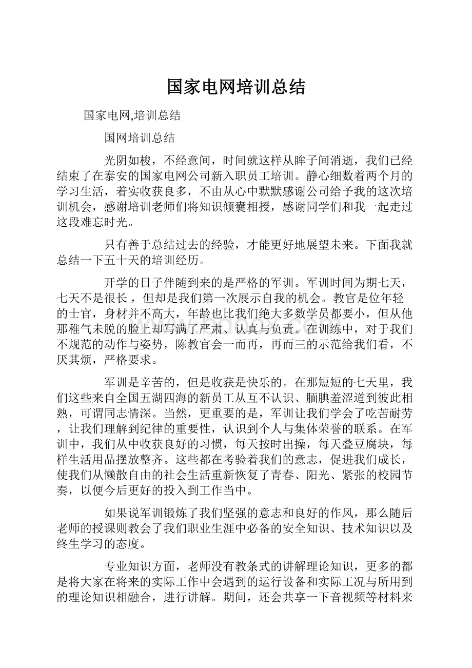 国家电网培训总结.docx_第1页