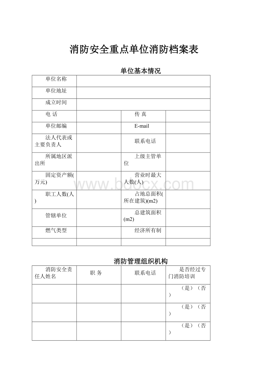 消防安全重点单位消防档案表.docx