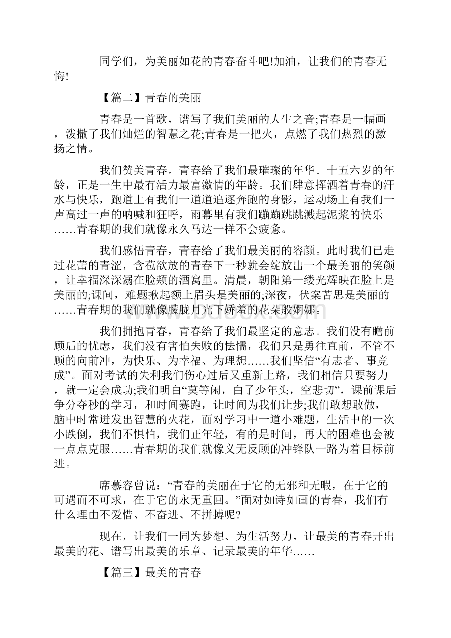 奋斗的青春最美丽话题作文精选10篇.docx_第2页