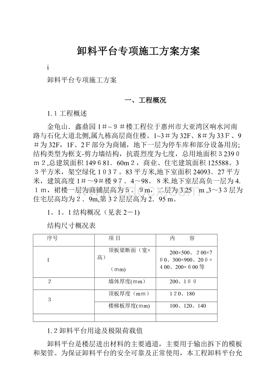 卸料平台专项施工方案方案.docx