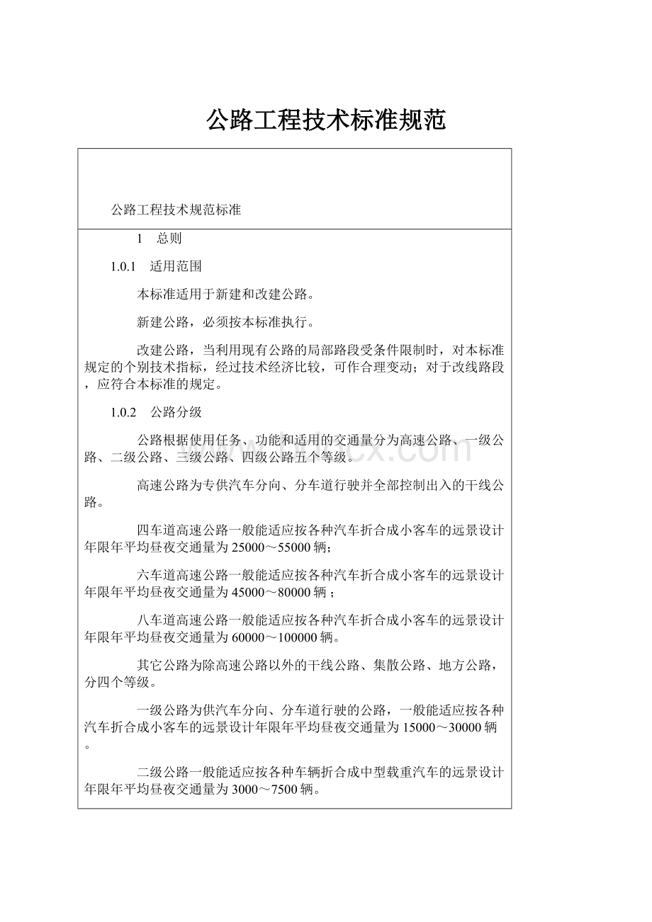 公路工程技术标准规范.docx