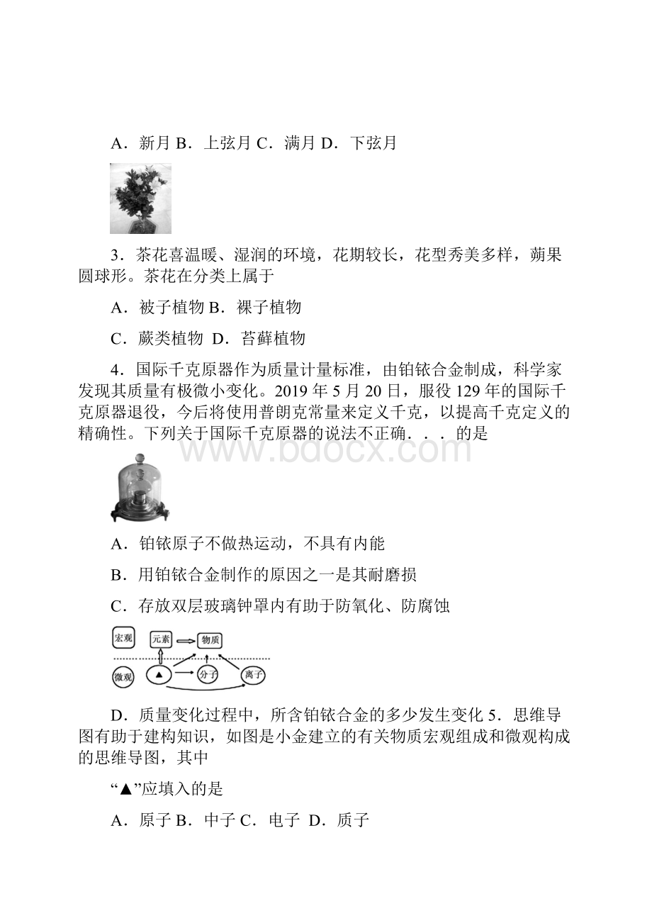 浙江省初中学业水平考试丽水卷科学试题卷word版含答案.docx_第2页