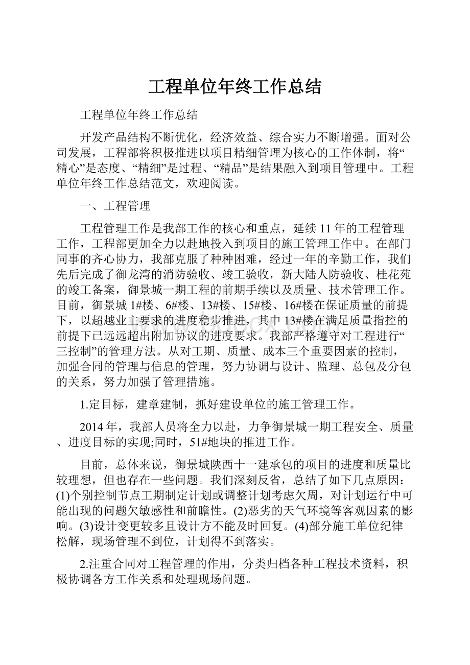 工程单位年终工作总结.docx_第1页