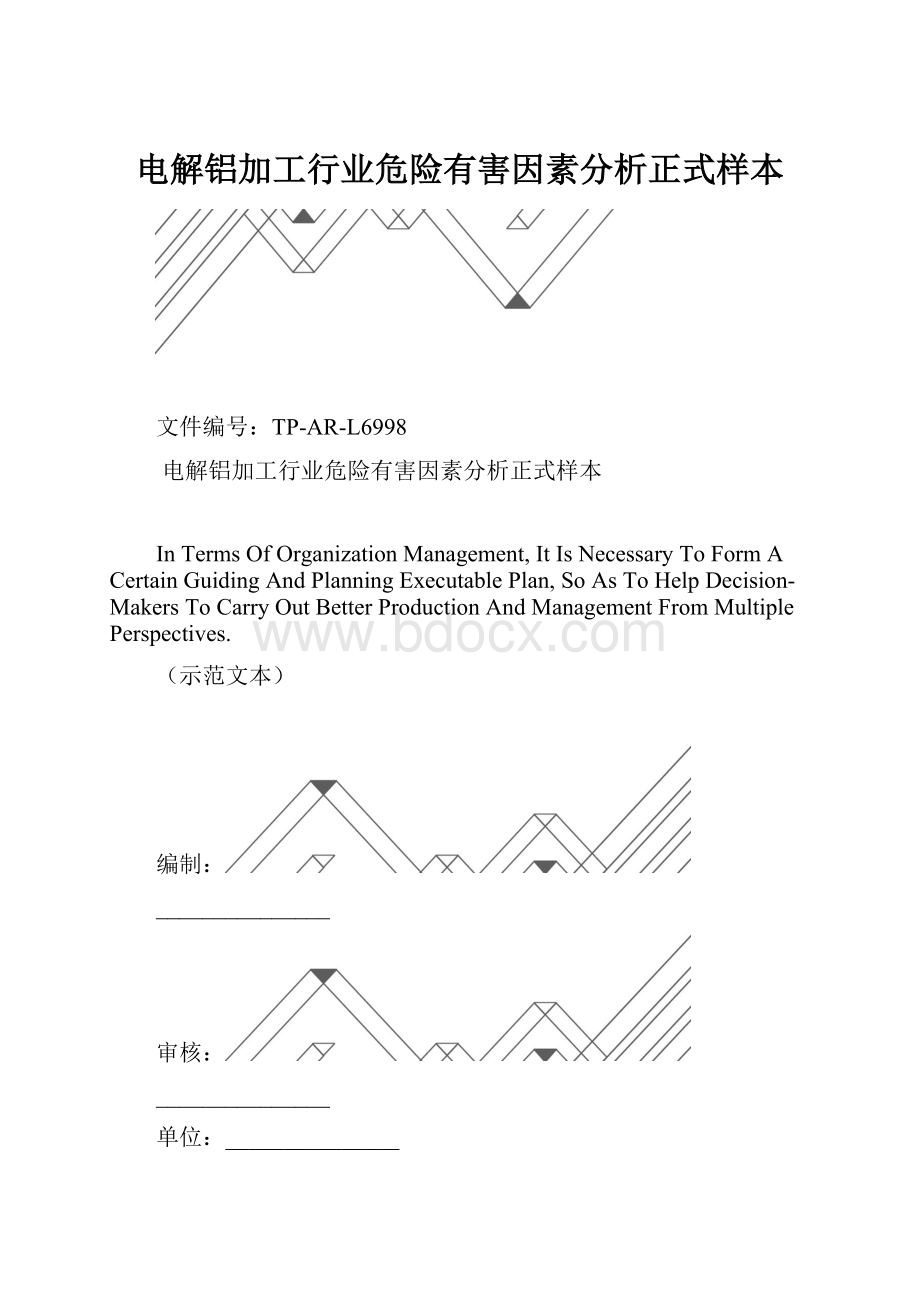 电解铝加工行业危险有害因素分析正式样本.docx