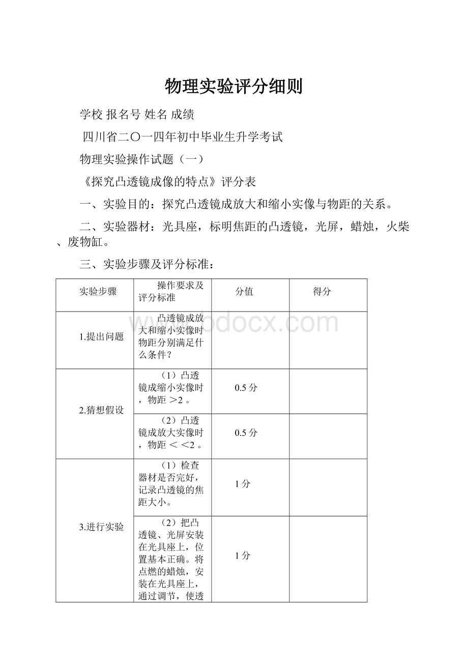 物理实验评分细则.docx