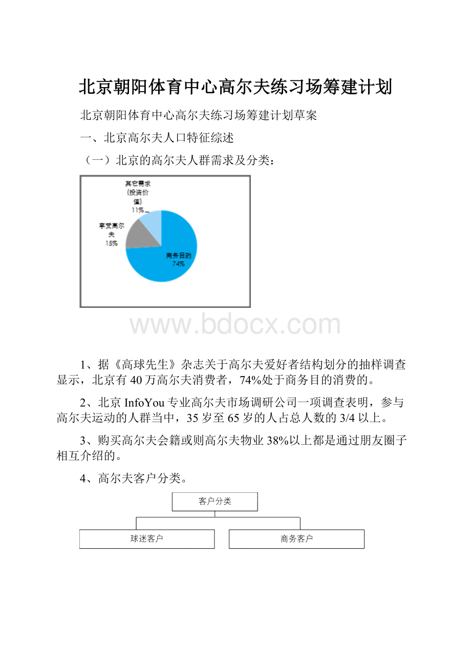 北京朝阳体育中心高尔夫练习场筹建计划.docx