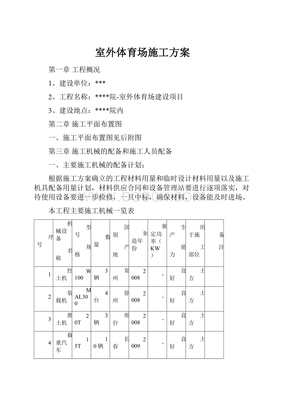 室外体育场施工方案.docx_第1页