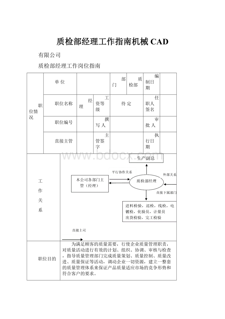 质检部经理工作指南机械CAD.docx