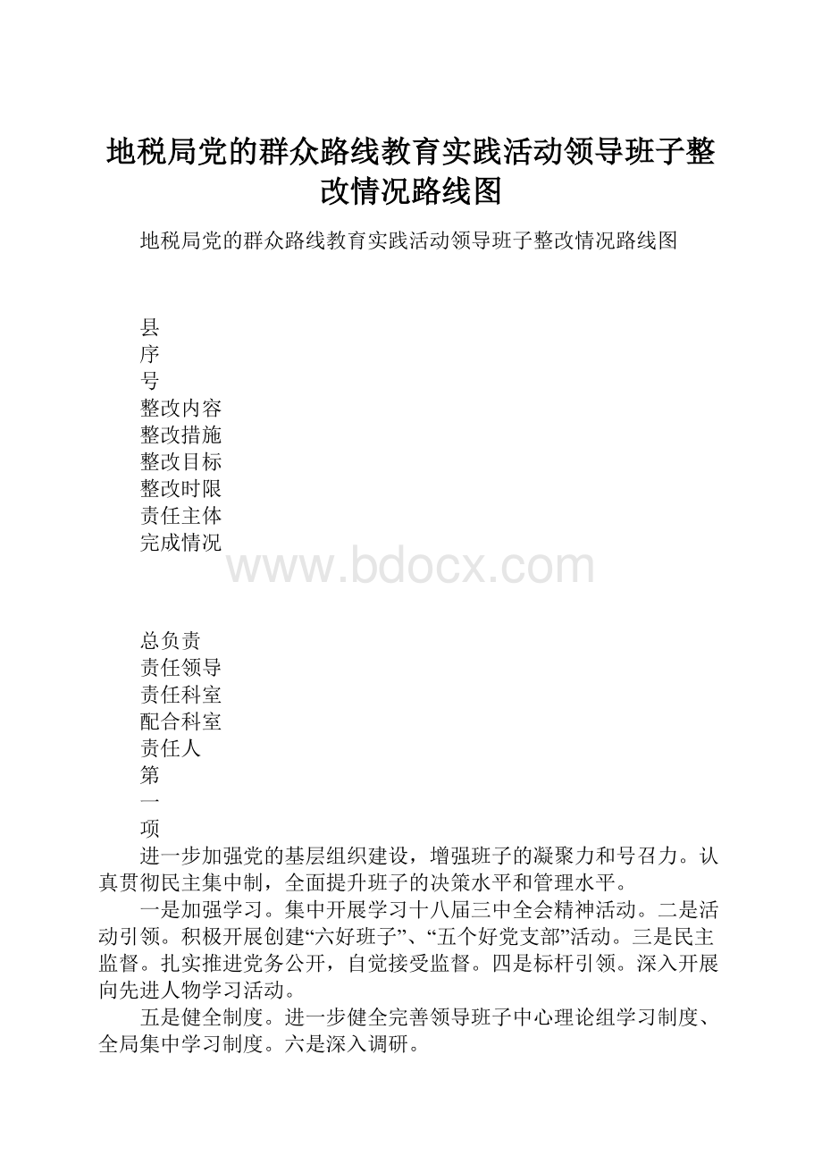 地税局党的群众路线教育实践活动领导班子整改情况路线图.docx_第1页