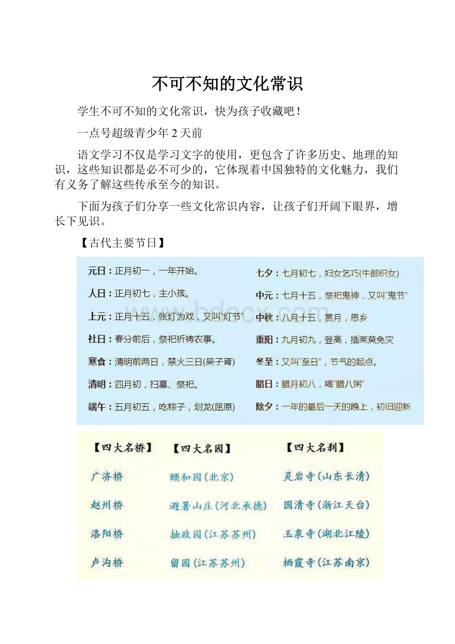 不可不知的文化常识.docx