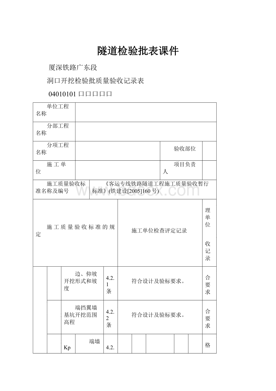 隧道检验批表课件.docx_第1页