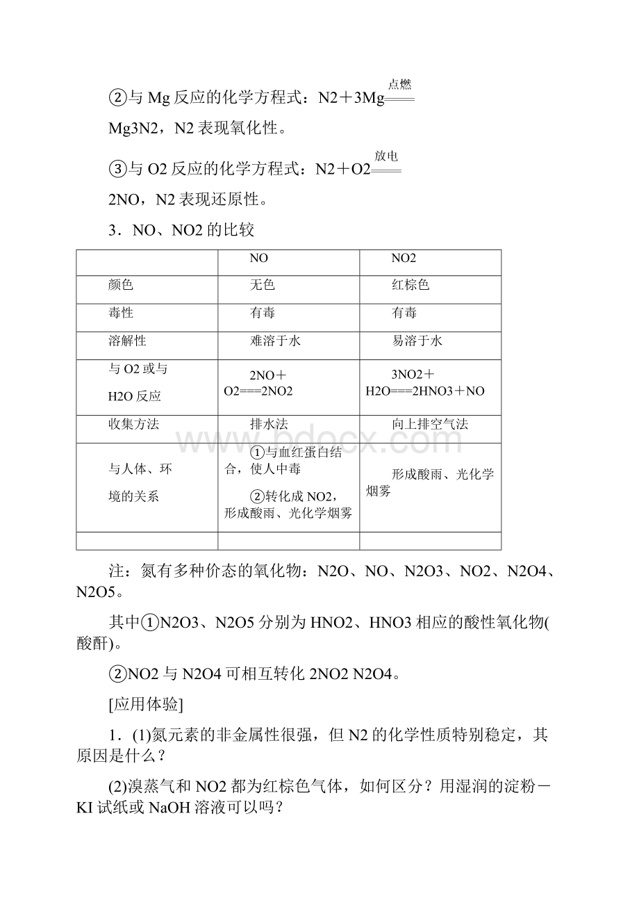 高考一轮鲁科版化学 第3章 第2节 氮的循环.docx_第2页