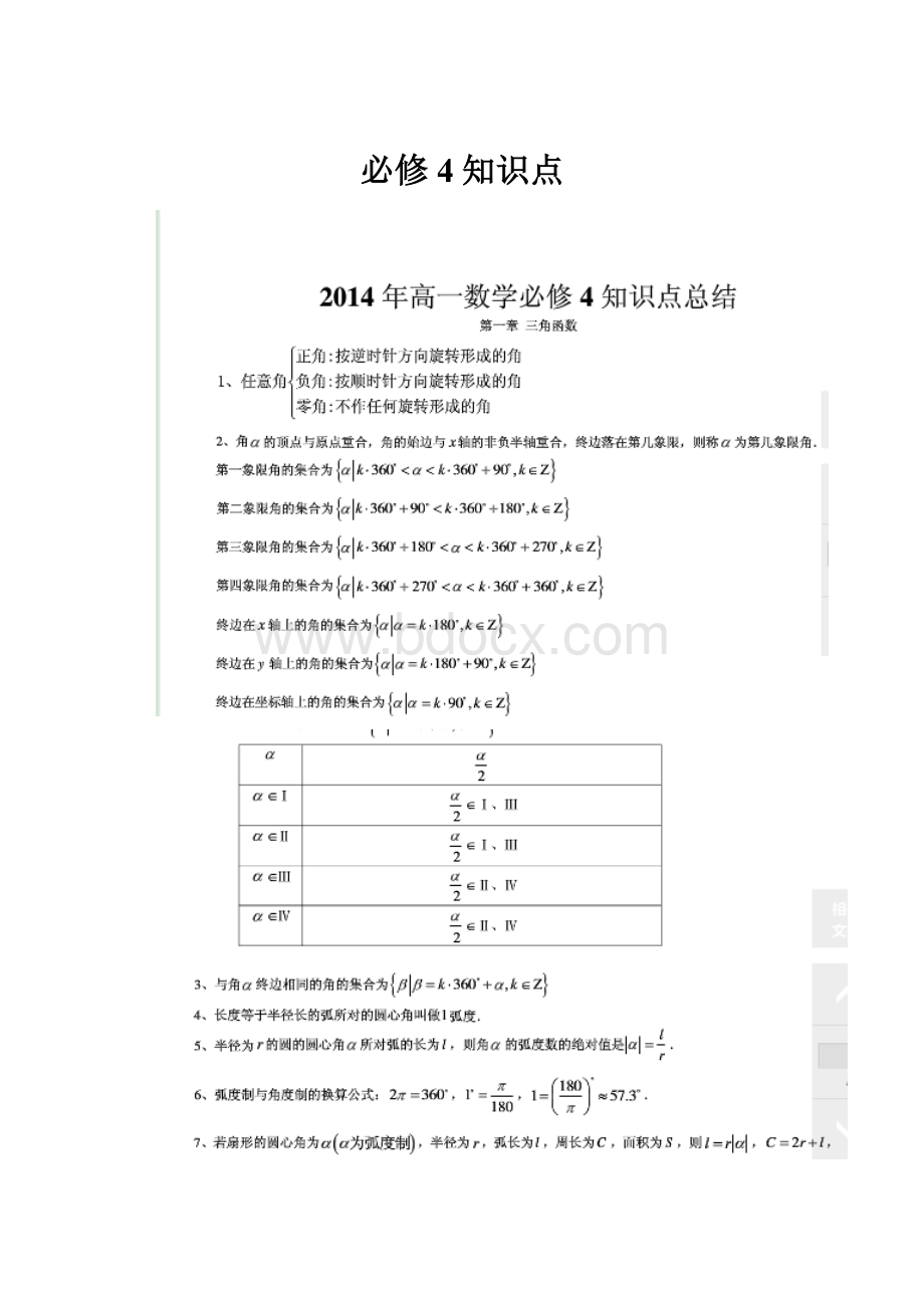 必修4知识点.docx