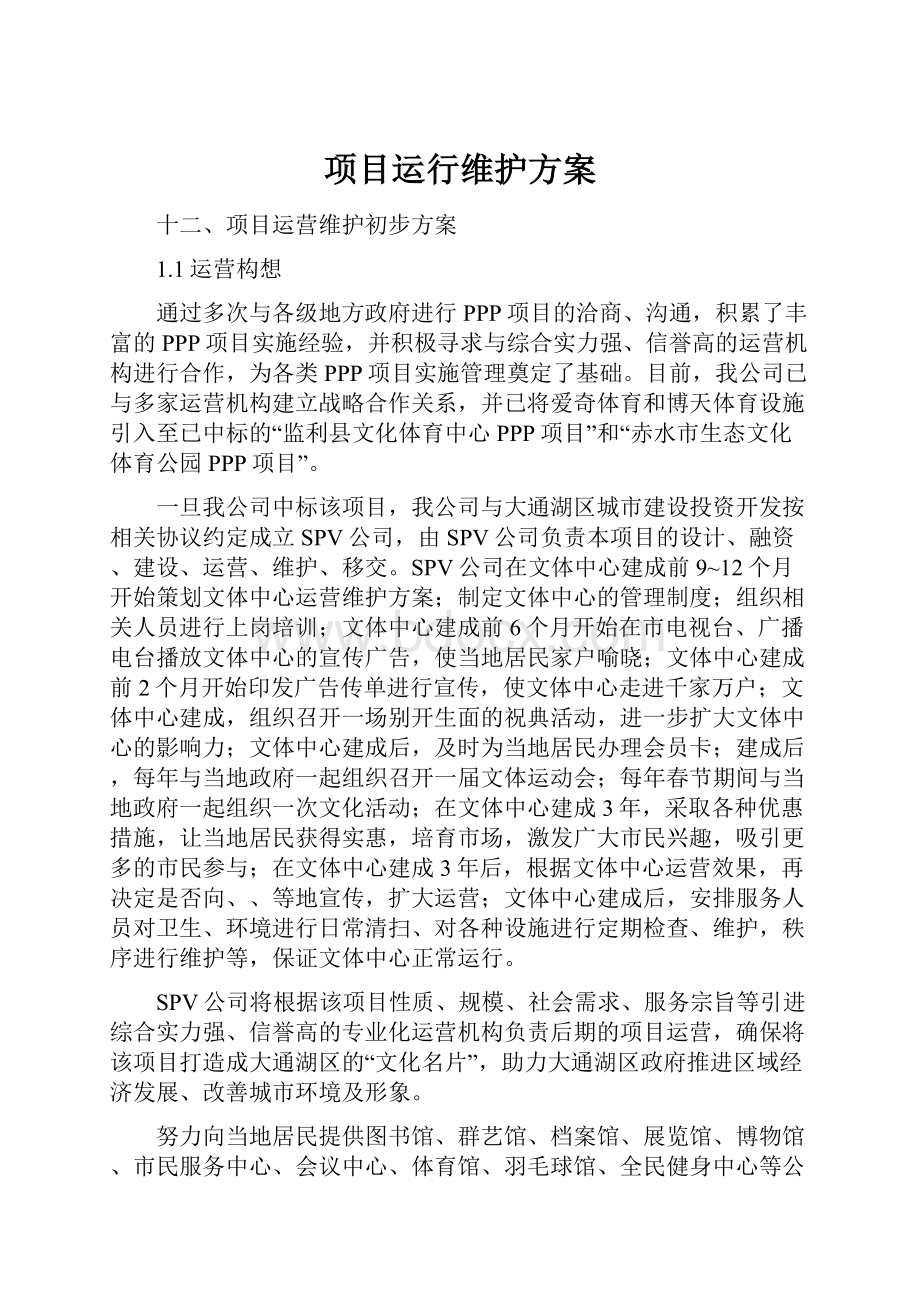 项目运行维护方案.docx_第1页