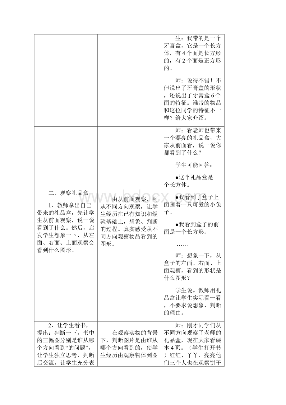 学年新冀教版小学数学二年级上册《从前面侧面上面观察几何体》教学设计评奖教案.docx_第2页