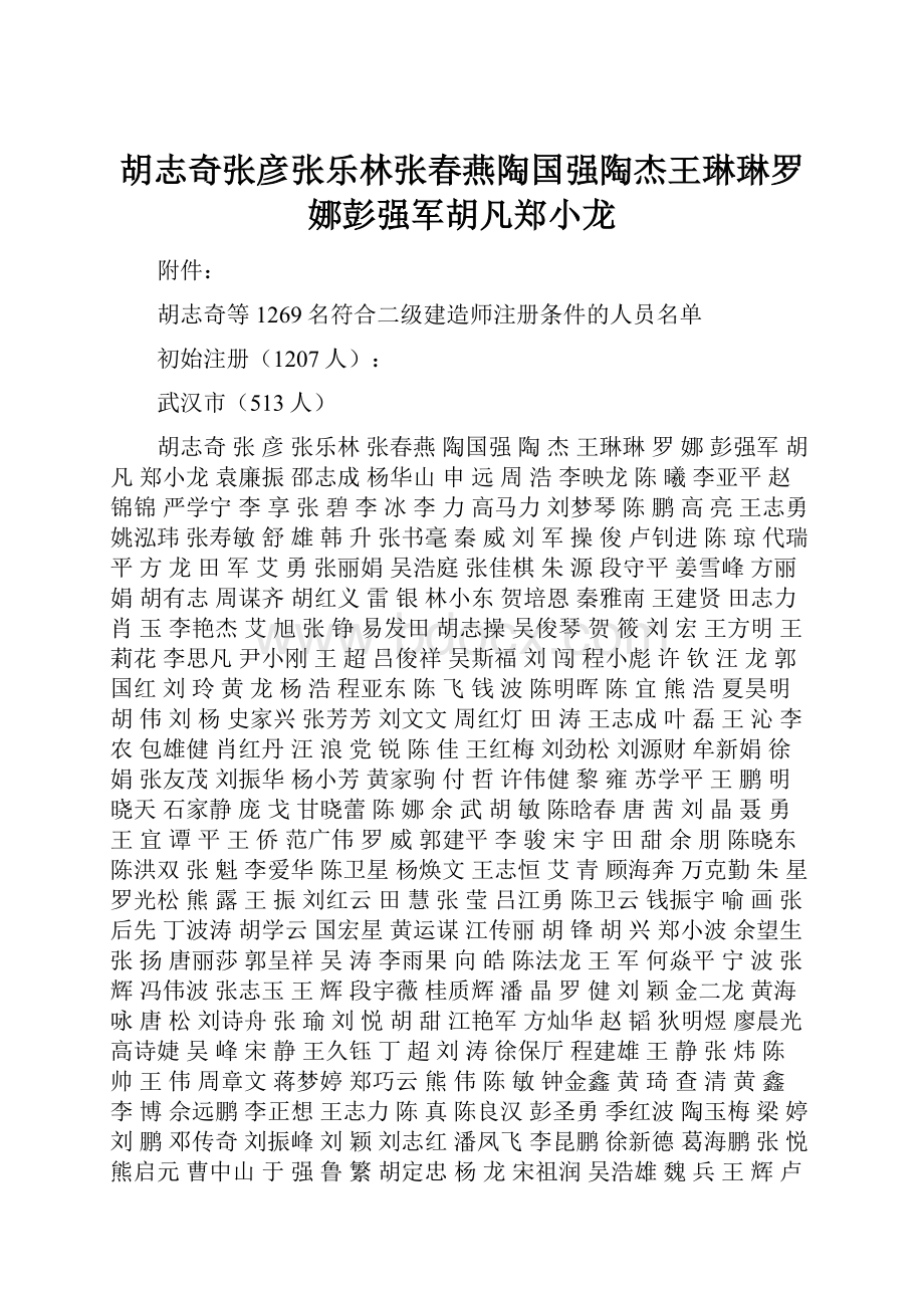 胡志奇张彦张乐林张春燕陶国强陶杰王琳琳罗娜彭强军胡凡郑小龙.docx