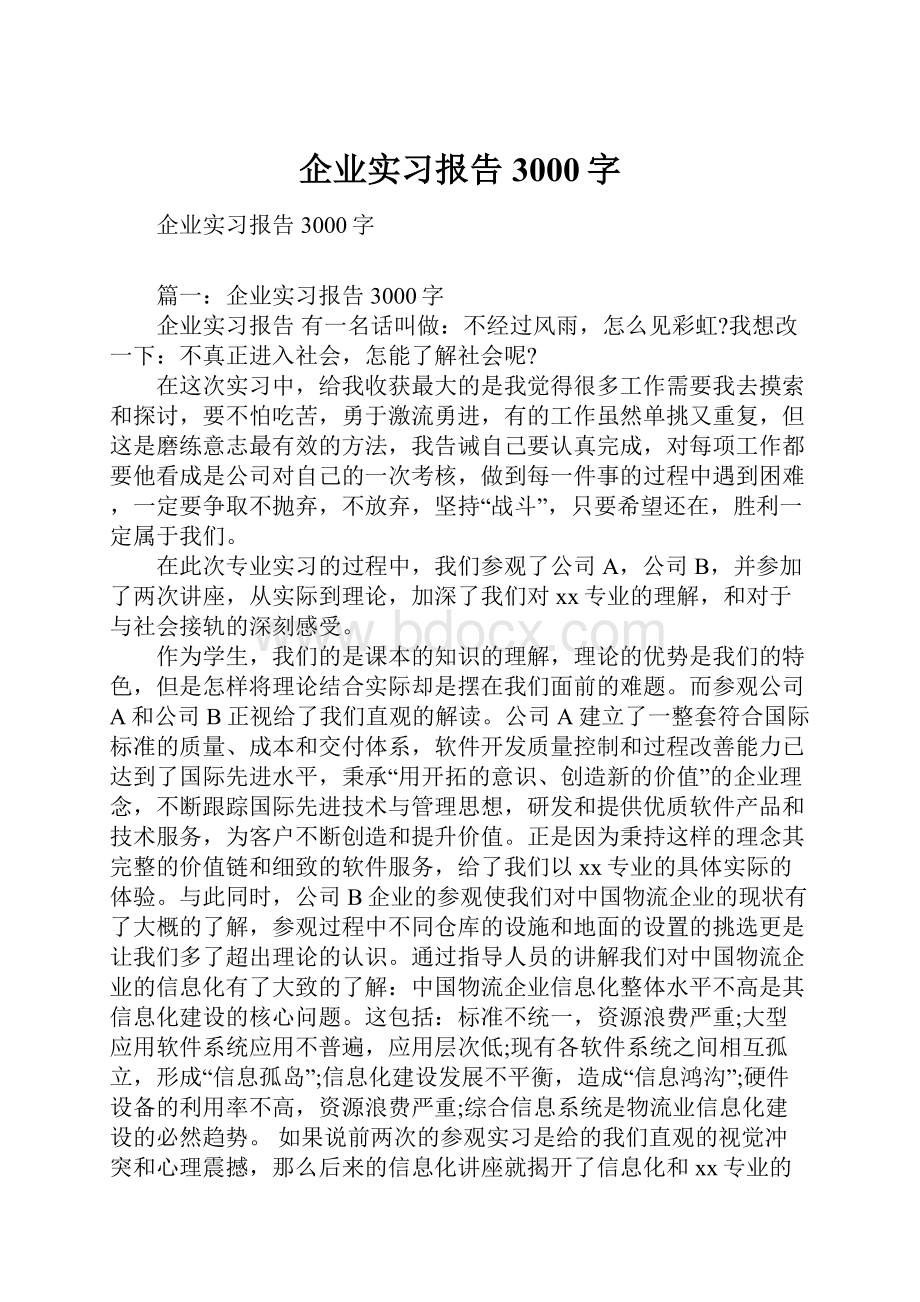 企业实习报告3000字.docx