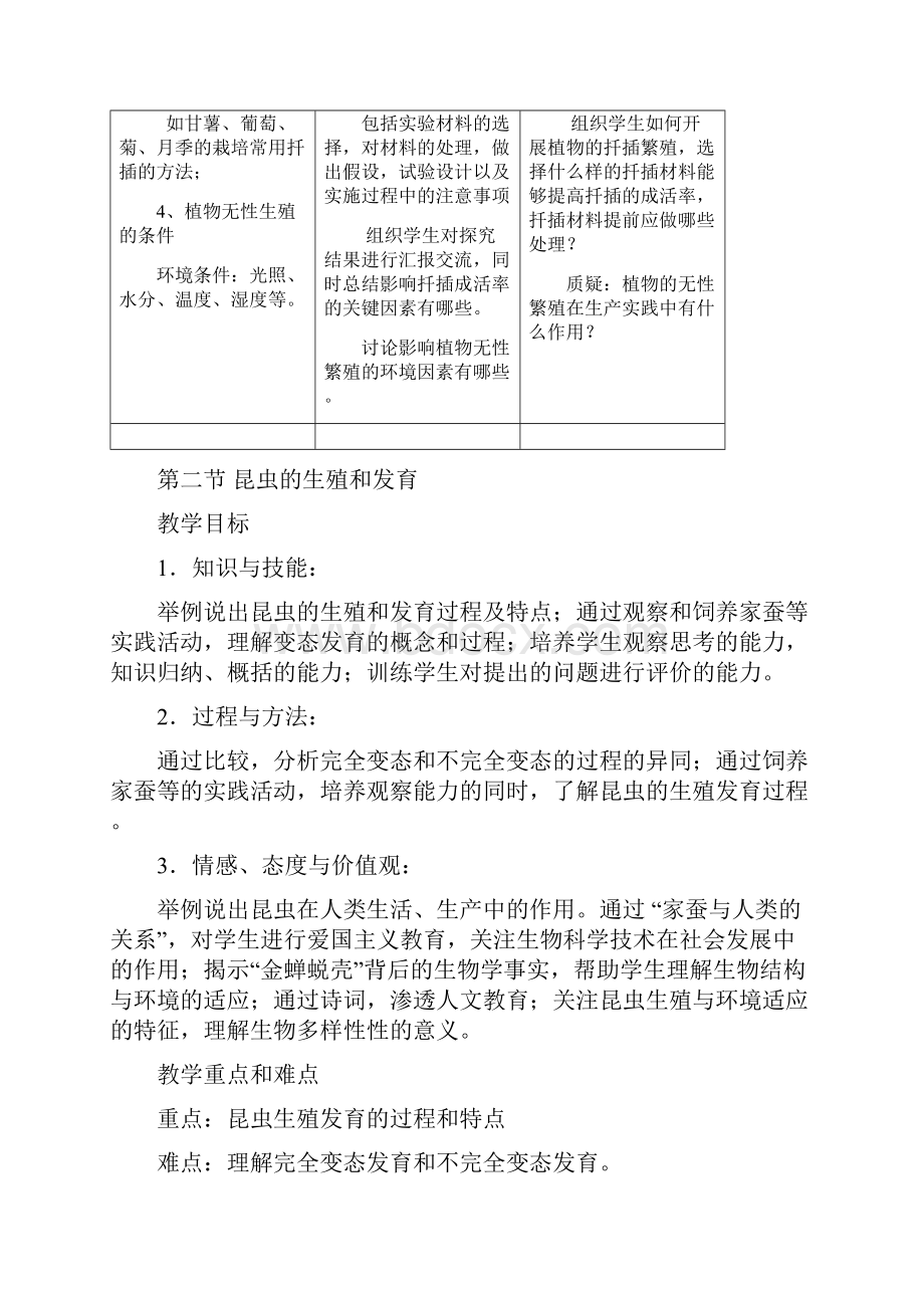 人教版新课标八年级生物下册教案及教学设计2.docx_第3页