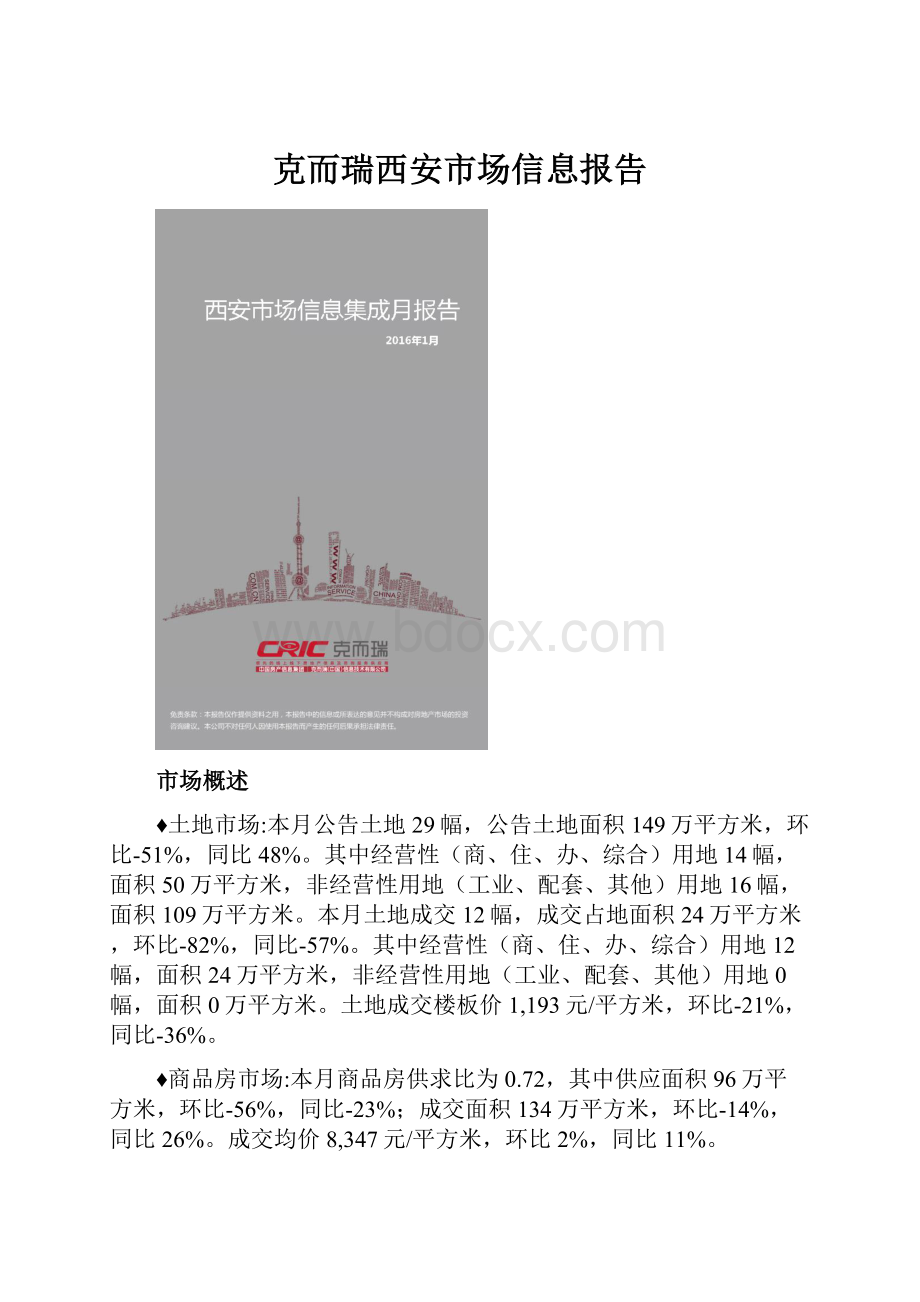 克而瑞西安市场信息报告.docx_第1页