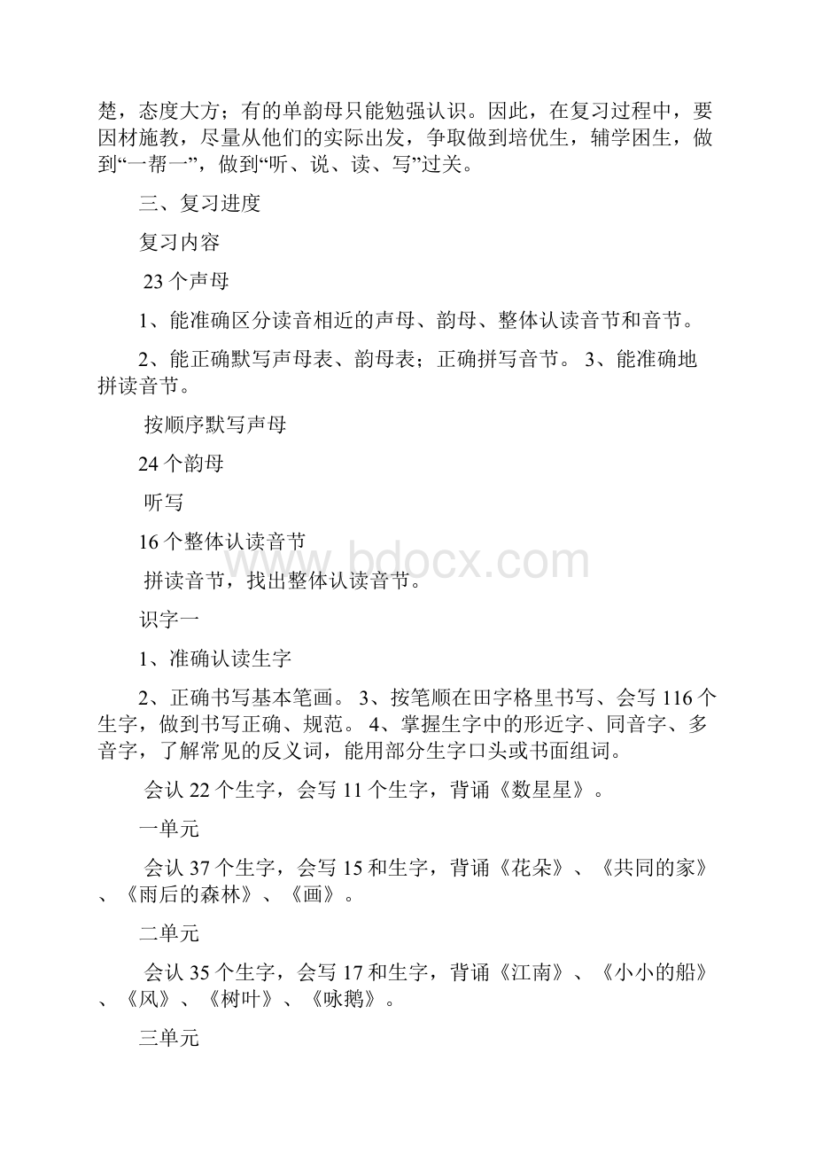 精品语文s版小学一年级上语文复习教案2.docx_第2页