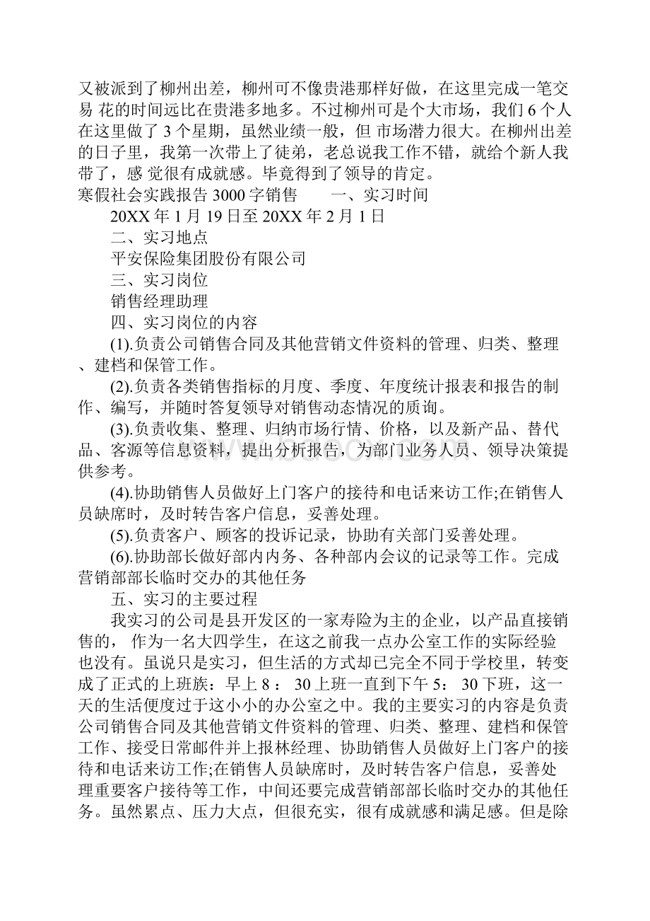 寒假社会实践报告3000字销售.docx_第3页