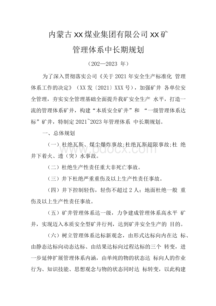 煤矿安全生产标准化管理体系中长期规划2021—2023年.docx_第3页