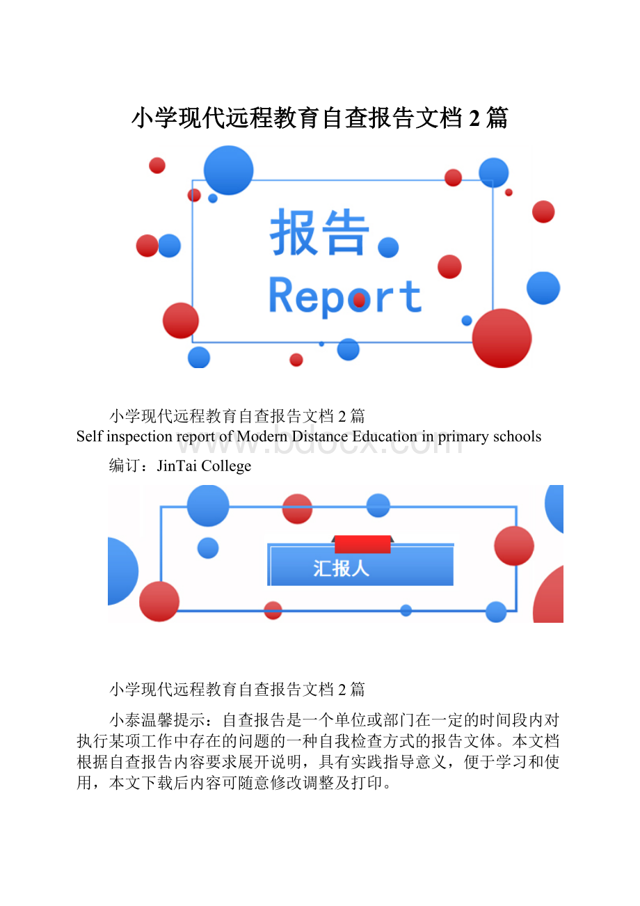 小学现代远程教育自查报告文档2篇.docx