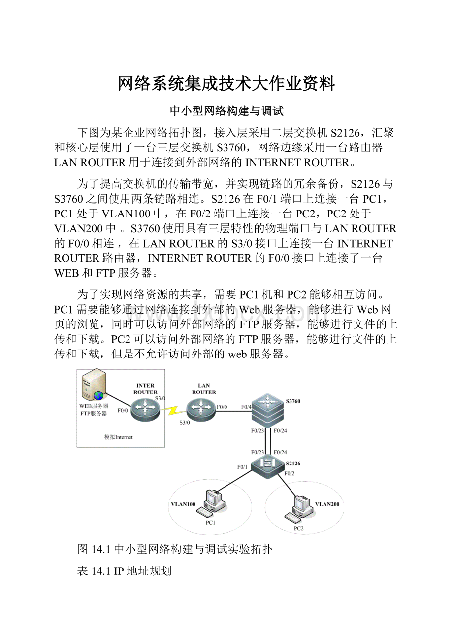 网络系统集成技术大作业资料.docx