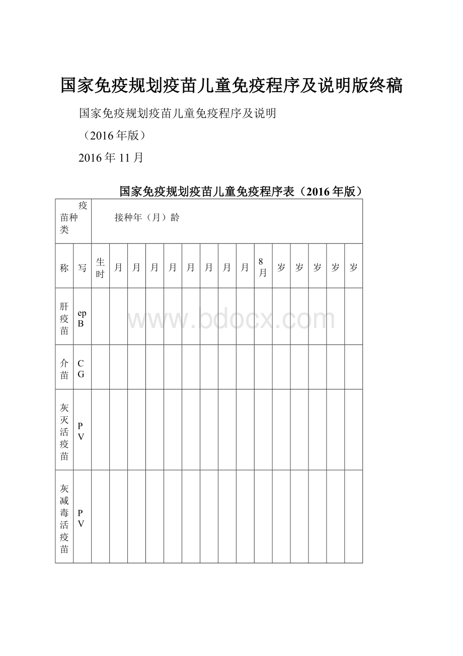 国家免疫规划疫苗儿童免疫程序及说明版终稿.docx_第1页