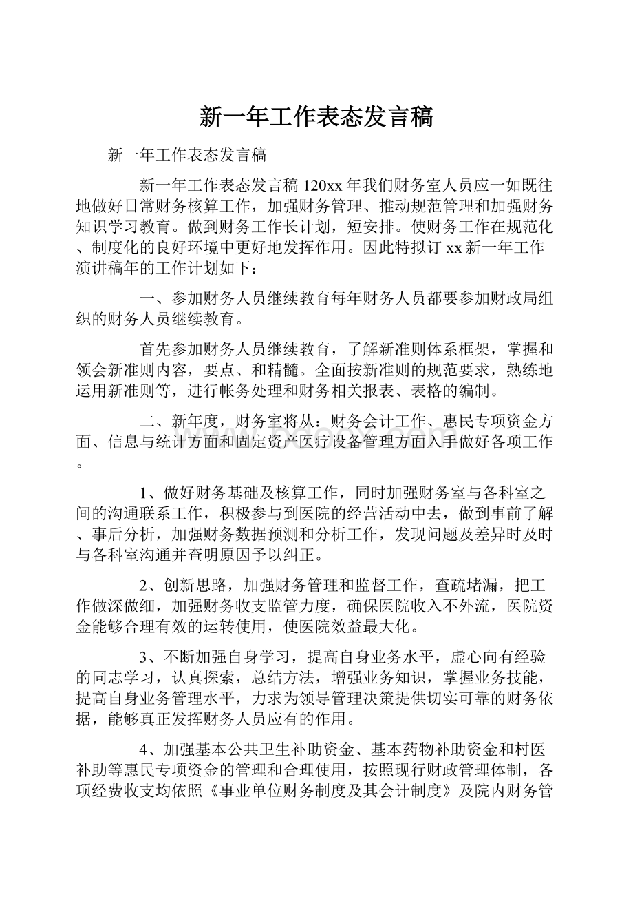 新一年工作表态发言稿.docx