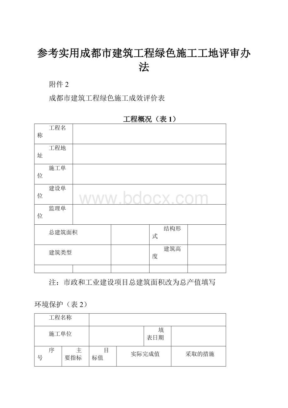 参考实用成都市建筑工程绿色施工工地评审办法.docx