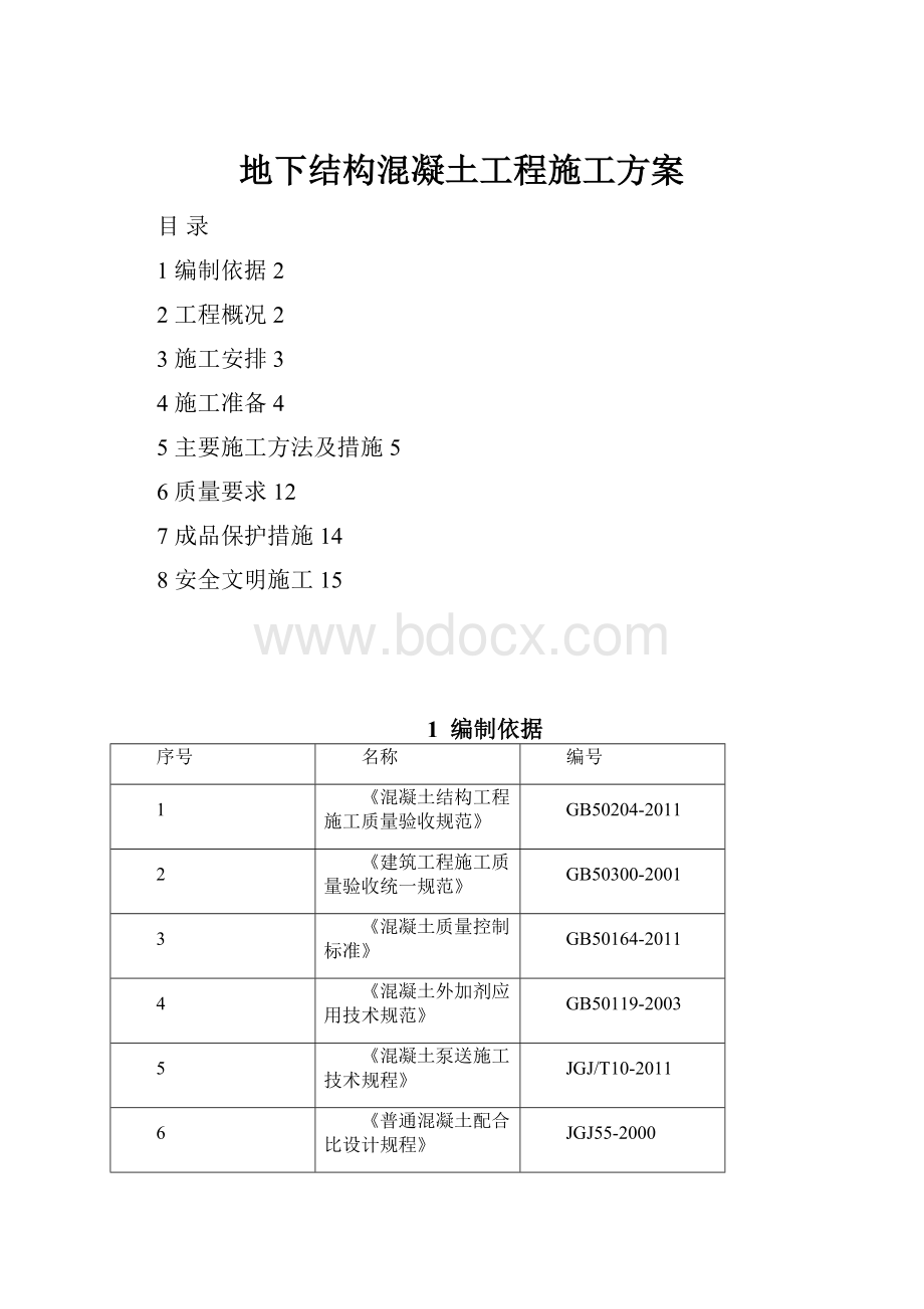 地下结构混凝土工程施工方案.docx