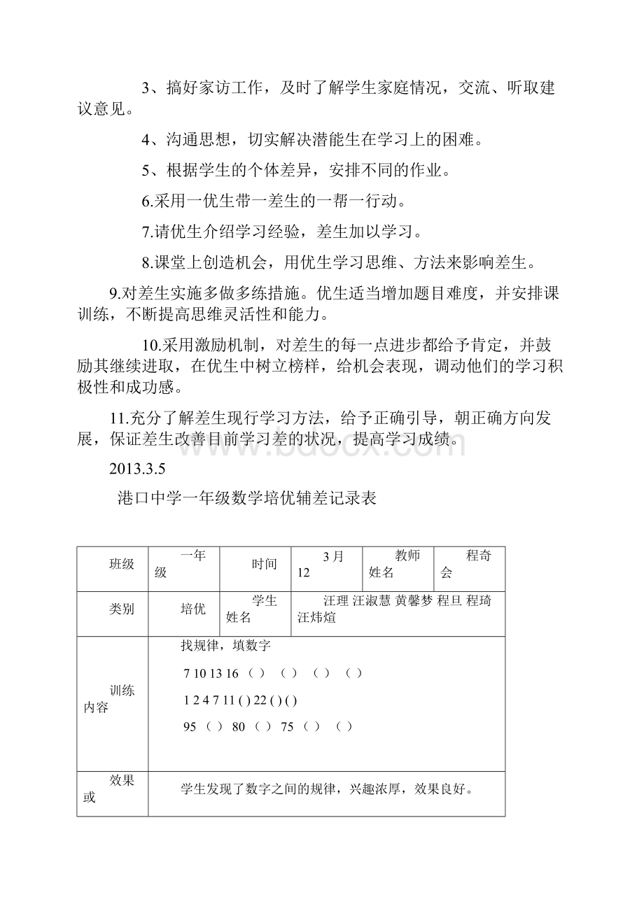 小学一年级培优辅差计划 和记录.docx_第2页