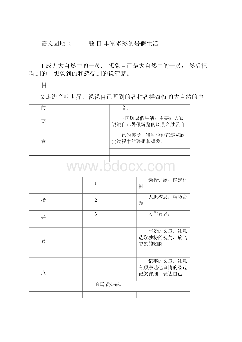 新人教版语文六年级的上册作文备课全表格版doc.docx_第3页