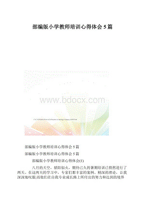 部编版小学教师培训心得体会5篇.docx