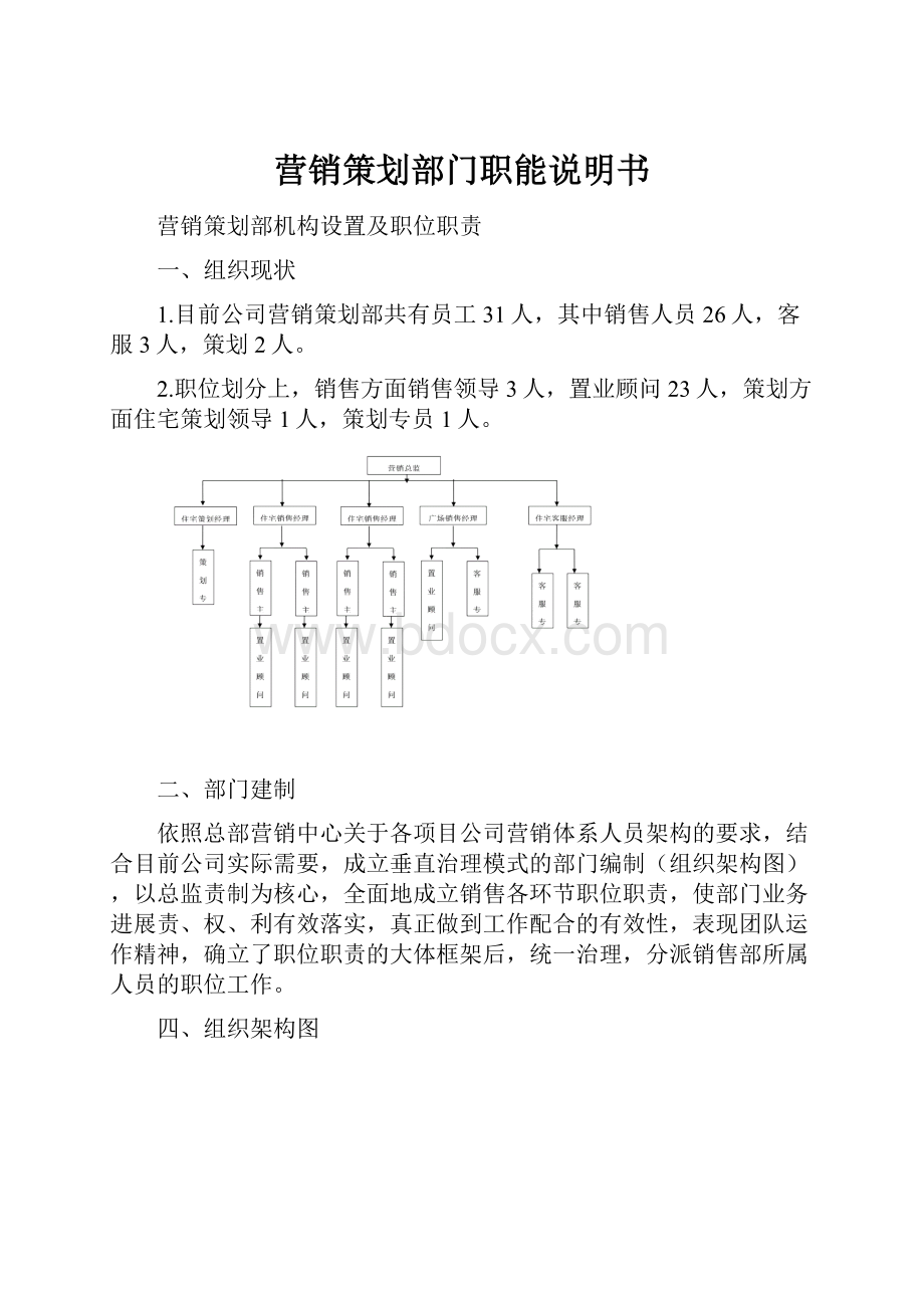 营销策划部门职能说明书.docx