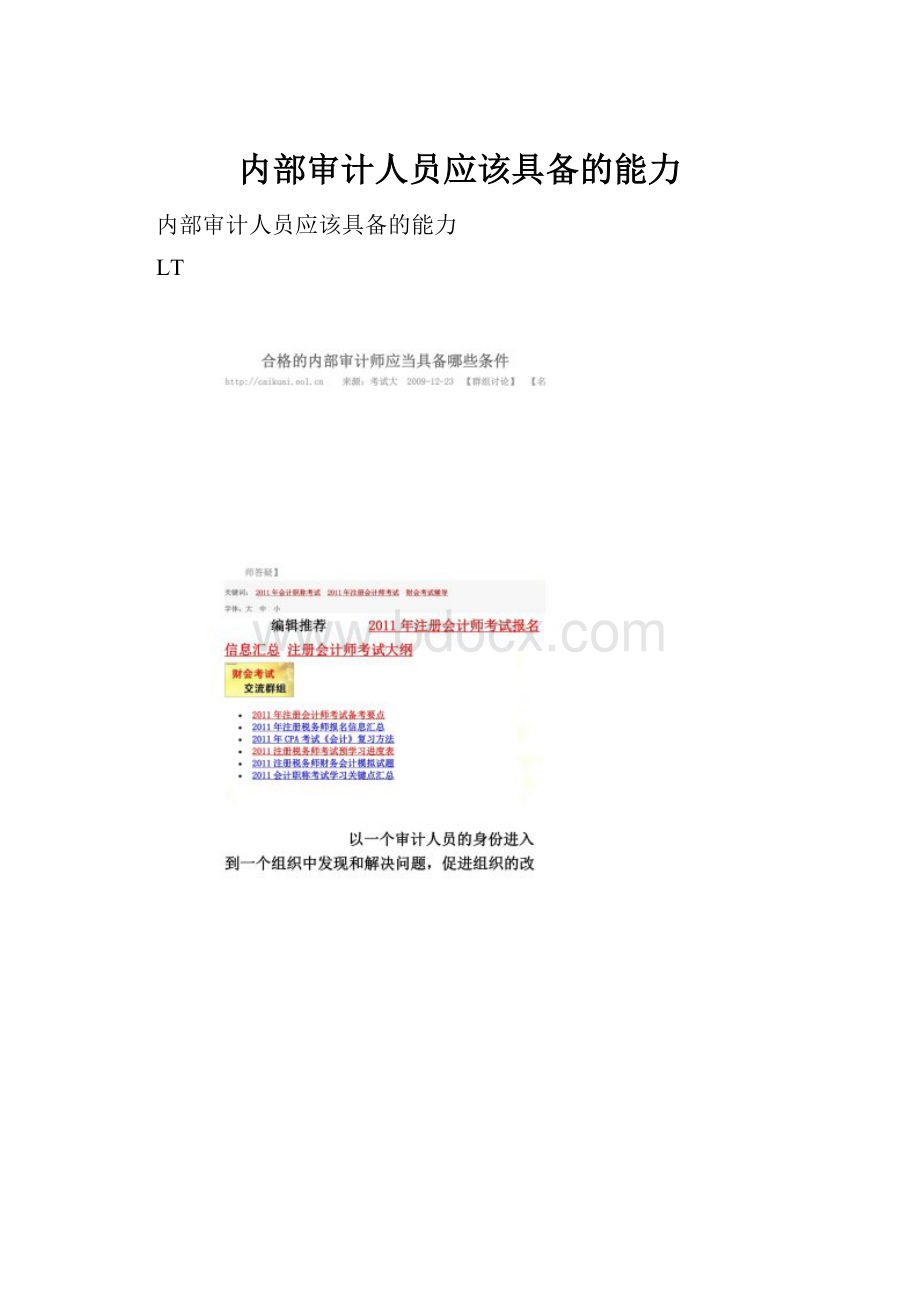 内部审计人员应该具备的能力.docx