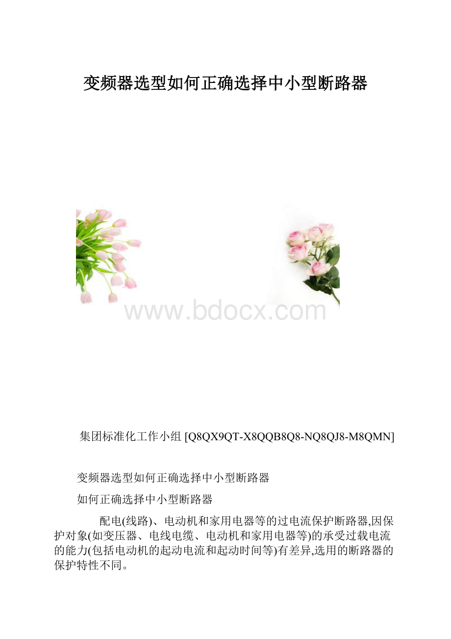 变频器选型如何正确选择中小型断路器.docx