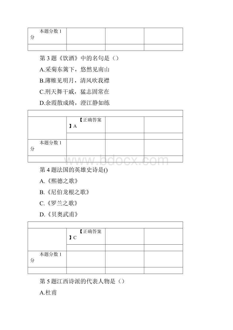 全国自考《中外文学作品导读》考前试题和答案.docx_第2页