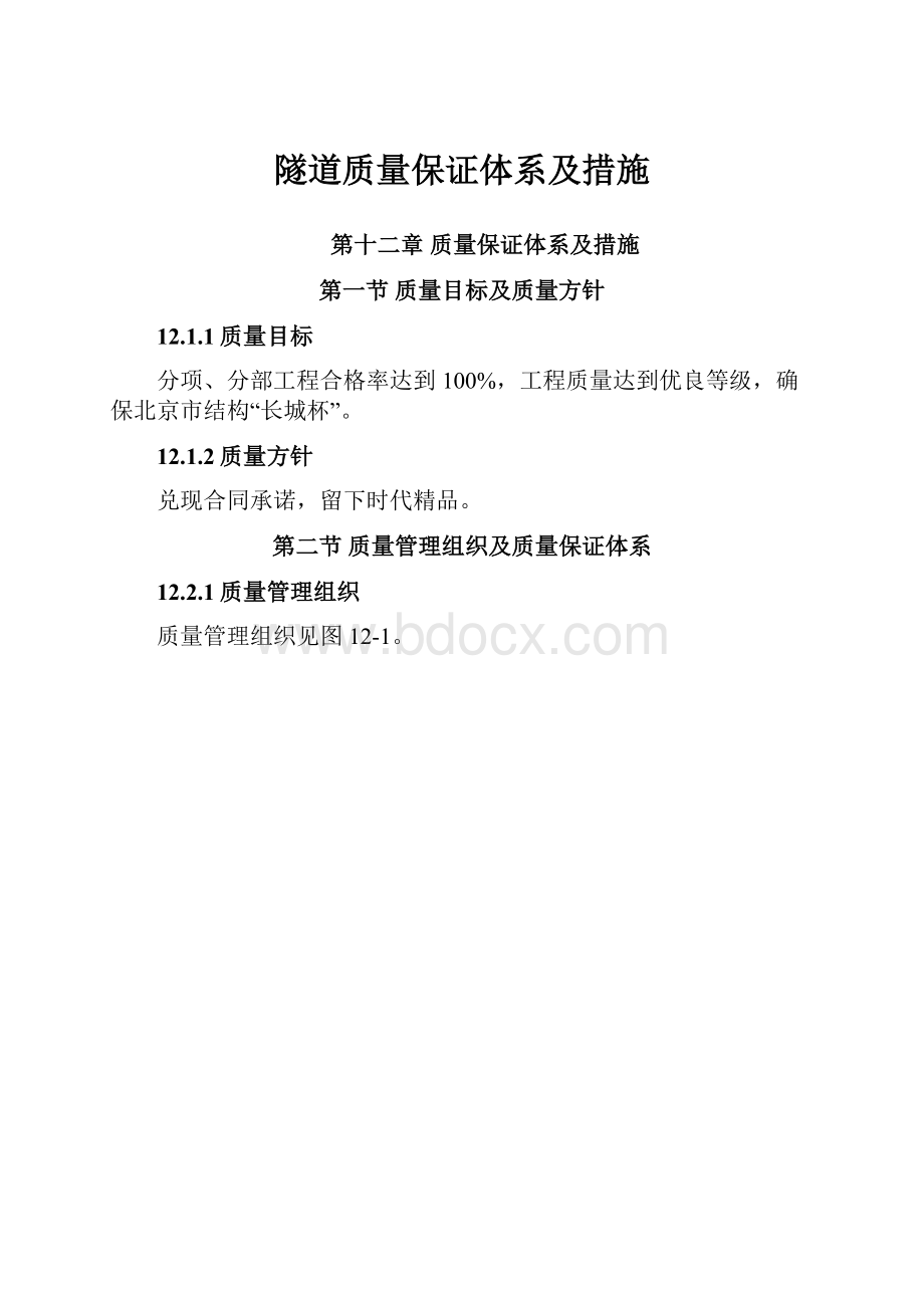 隧道质量保证体系及措施.docx_第1页