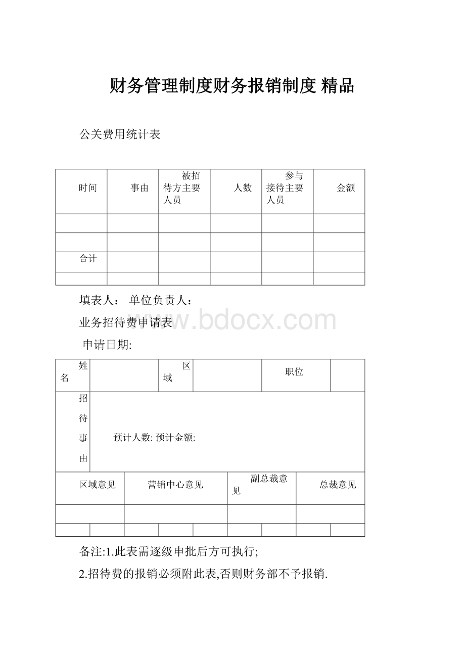 财务管理制度财务报销制度 精品.docx