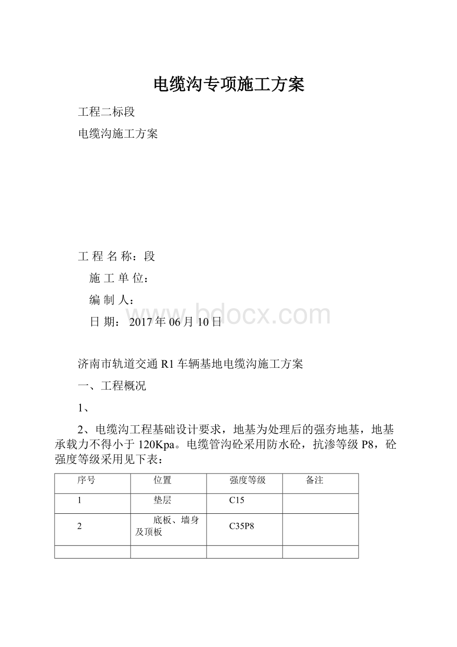 电缆沟专项施工方案.docx